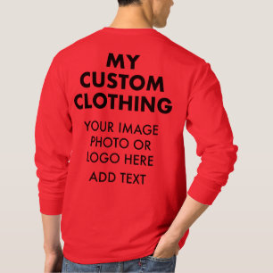 T-SHIRT DE LONGA MANCHA, VERMELHO, Personalizado