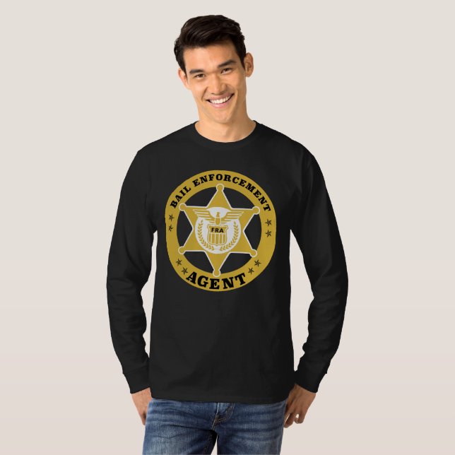 T-shirt de longa-manga do agente de execução da CA (Frente Completa)