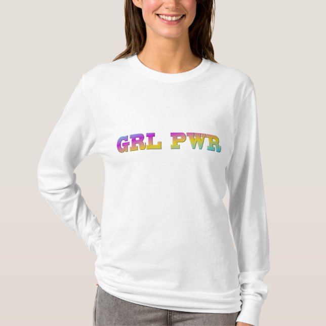 T-Shirt de Longa Superfície PWR GRL (Frente)