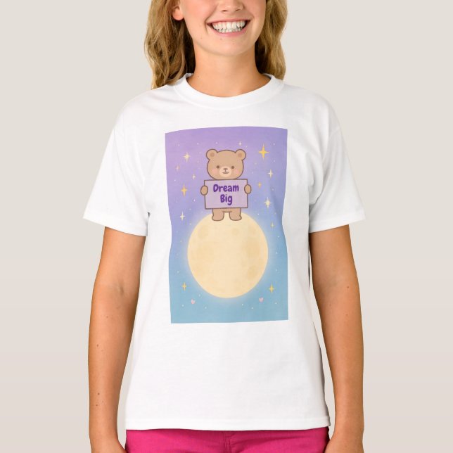 T-Shirt de Lua de Urso de Cute Personalizado (Frente)