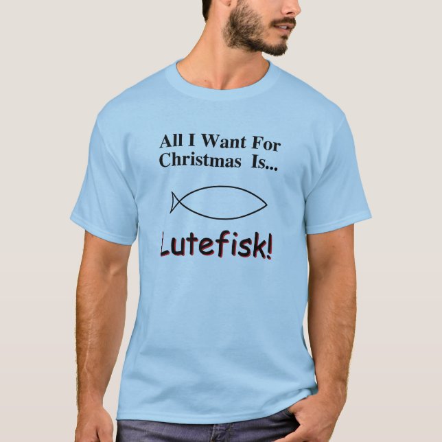 T-shirt de Lutefisk do Natal (Frente)