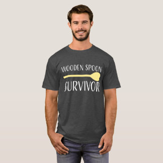 T-shirt de madeira do sobrevivente da colher