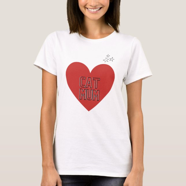 T-shirt de Mãe de gato (Frente)