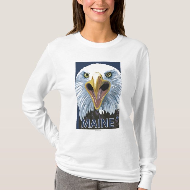 T-shirt De MaineEagle fim acima (Frente)