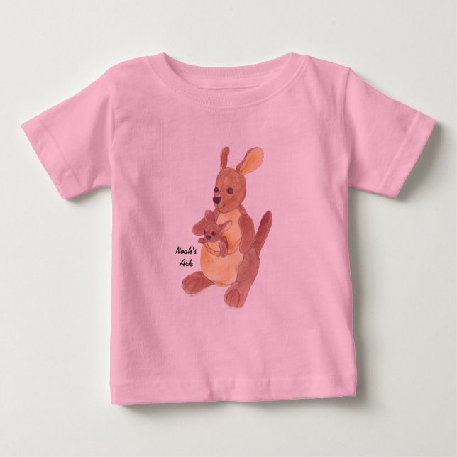 T-shirt De "mamã & bebê do canguru da coleção da arca (Frente)