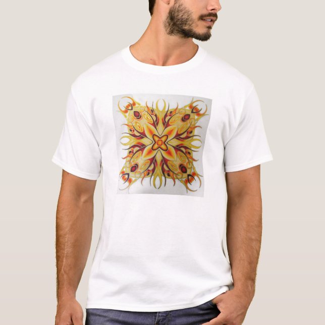 T-shirt De "mandala #1 Sun" por Aaron Brader (Frente)