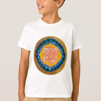 T-Shirt de Mandala Kids, Roupa Fine Jersey,