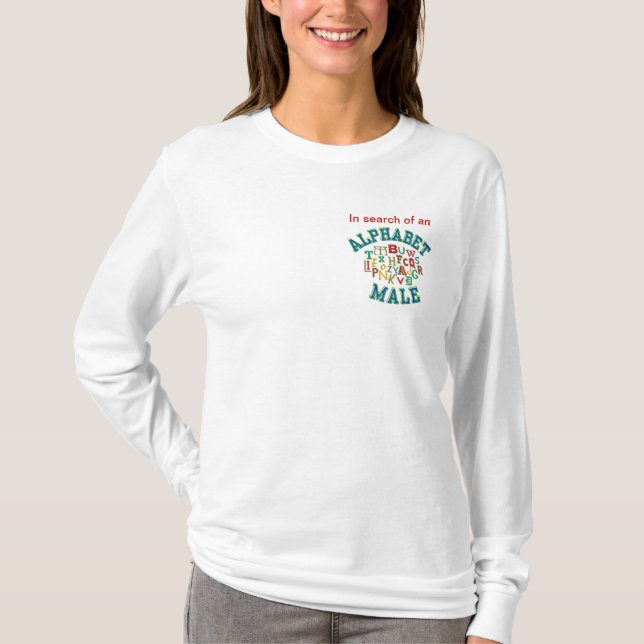 T-shirt de manga longa com aspecto bordado ISO (Frente)