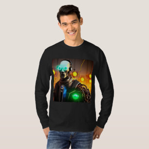 T-shirt de manga preta de 2 homens
