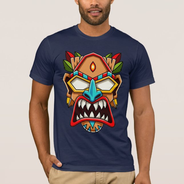 T-Shirt de Máscara Tribal Étnica (Frente)