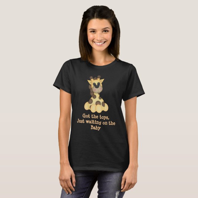 T-Shirt de Maternidade com Girafa Personalizável (Frente Completa)