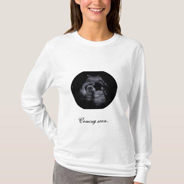 T-shirt de maternidade com imagem de sonografia (Frente)