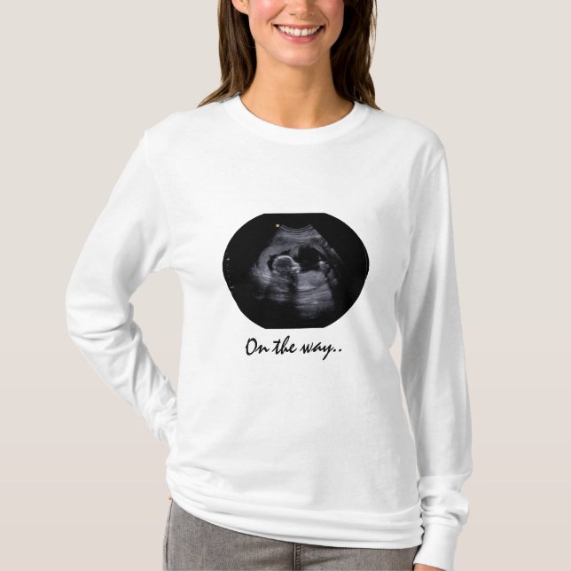 T-shirt de maternidade com imagem de sonografia (Frente)