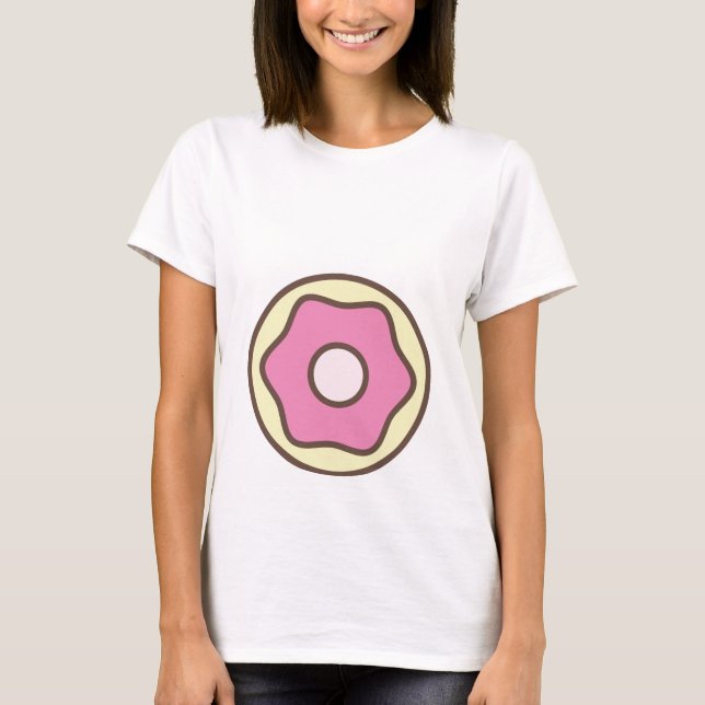 T-Shirt de Maternidade de Rosquinha Rosa (Frente)