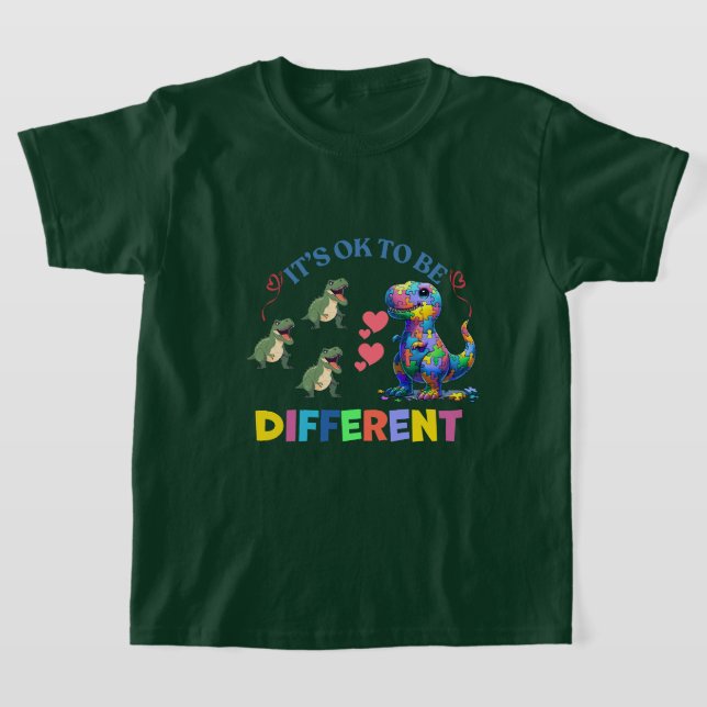 T-Shirt de Meninas - Tudo bem ser diferente 🦕 💖 (Postura )