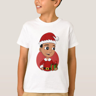 T-Shirt de menino de cabelos negros de Natal
