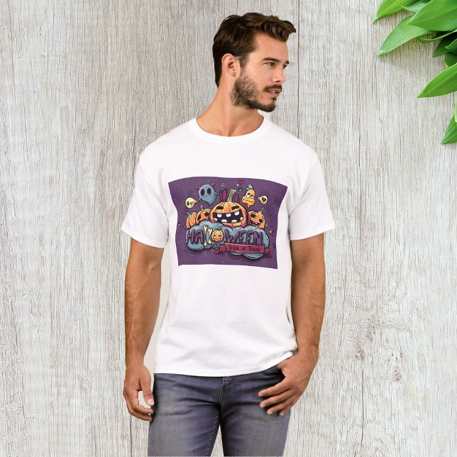 T-Shirt De Mens De Trick Ou De Tratamento (Criador carregado)