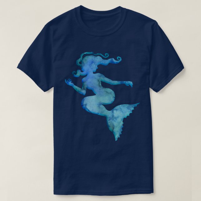 T-Shirt de Mermaid Azul (Frente do Design)