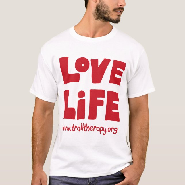 T-shirt de Microfiber Wicking da vida do amor (Frente)