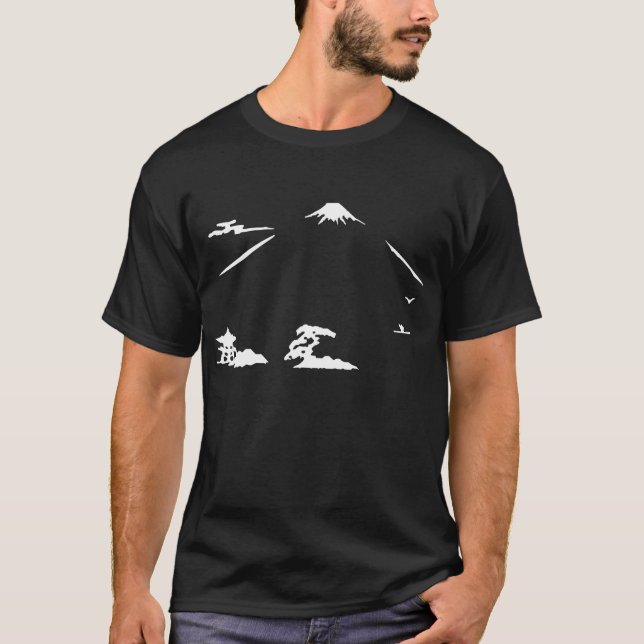 T-shirt de Monte Fuji (escuro) (Frente)