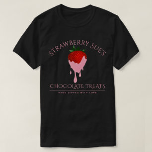 T-Shirt de morango de chocolate cor-de-rosa