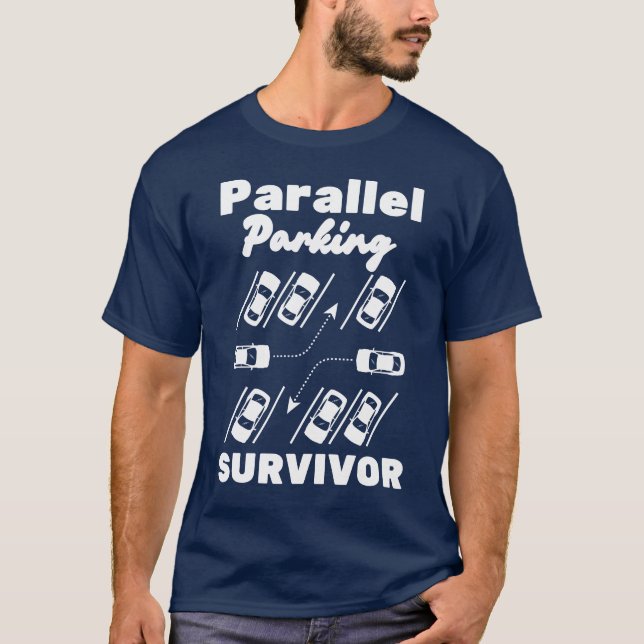 T-Shirt De Motorista Engraçado Com Sobrevivência P (Frente)