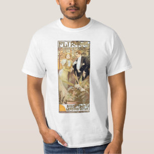 T-shirt de Mucha do vintage da namoradeira