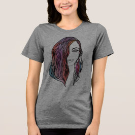 T-shirt de mulheres bonitas com uma fotografia