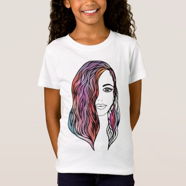 T-shirt de mulheres bonitas com uma fotografia (Frente)