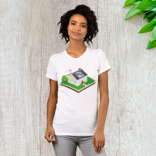 T-Shirt de Mulheres de Casa de Energia Renovável