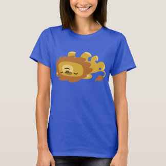 T-shirt de mulheres leão preguiçosas de boneca de