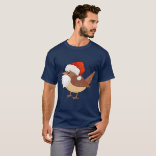 T-Shirt de Natal Cute De Aves Com Cobertura