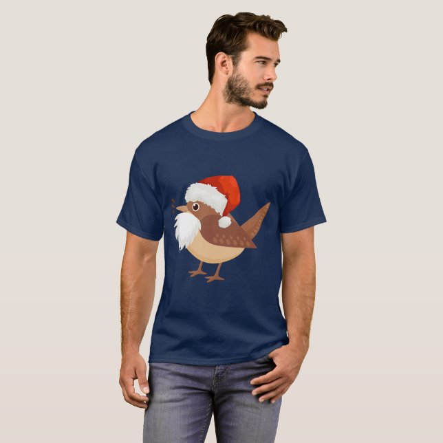 T-Shirt de Natal Cute De Aves Com Cobertura (Frente Completa)