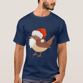 T-Shirt de Natal Cute De Aves Com Cobertura