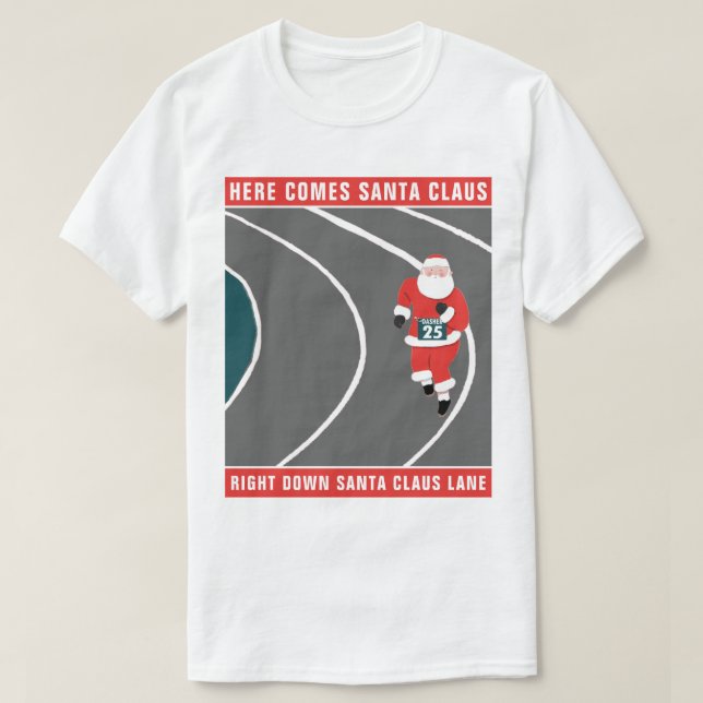 T-Shirt de Natal da Corrida Engraçada (Frente do Design)