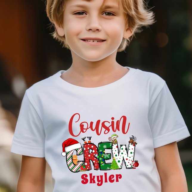 T-Shirt de Natal da Tripulação do Retro Personaliz (Criador carregado)