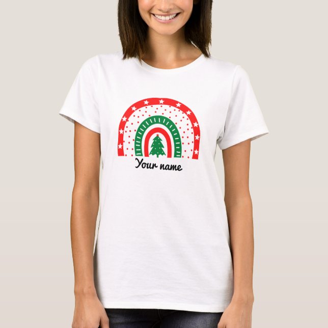 T-Shirt de Natal de Nome Personalizado (Frente)