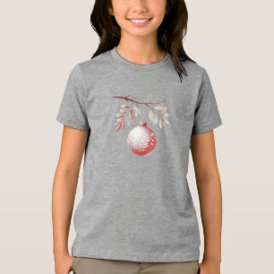 T-Shirt de Natal Decorativo, Cor-de-Rosa