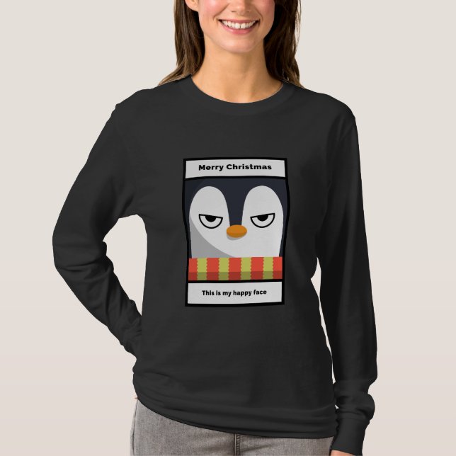 T-Shirt de Natal Engraçado Cross Penguin (Frente)