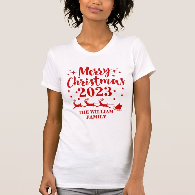 T-Shirt de Natal Familiar Personalizado (Frente)