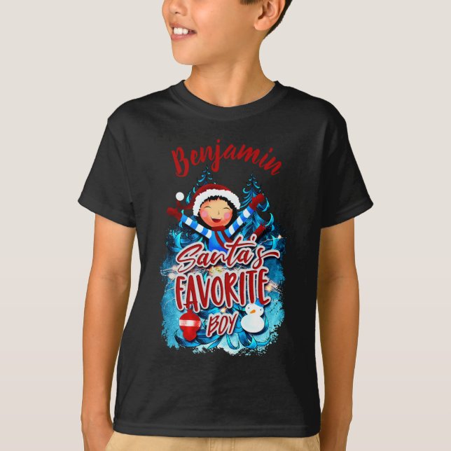 T-Shirt de Natal Para Rapazes Personalizados (Frente)