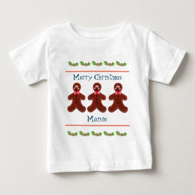 T-shirt de Natal personalizado do homem de gengibr (Frente)