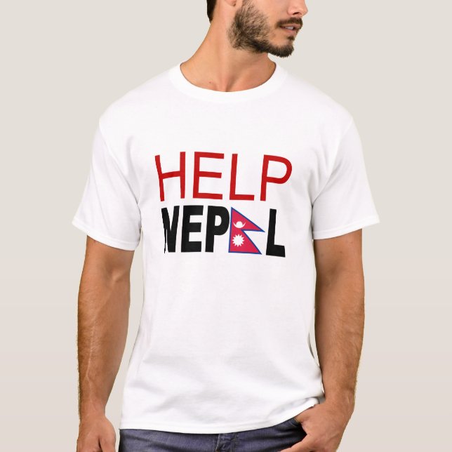 T-shirt de Nepal da ajuda (Frente)