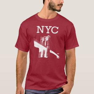 T-shirt de New York vermelho escuro