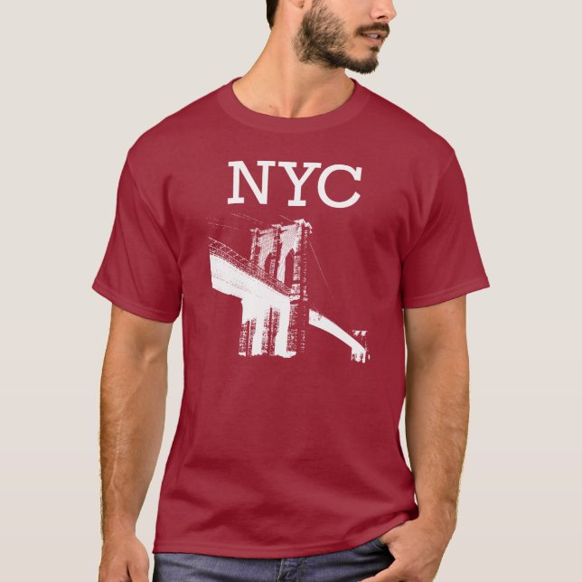 T-shirt de New York vermelho escuro (Frente)