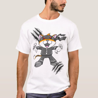 T-shirt de Ninja do guerreiro do estilo do tigre