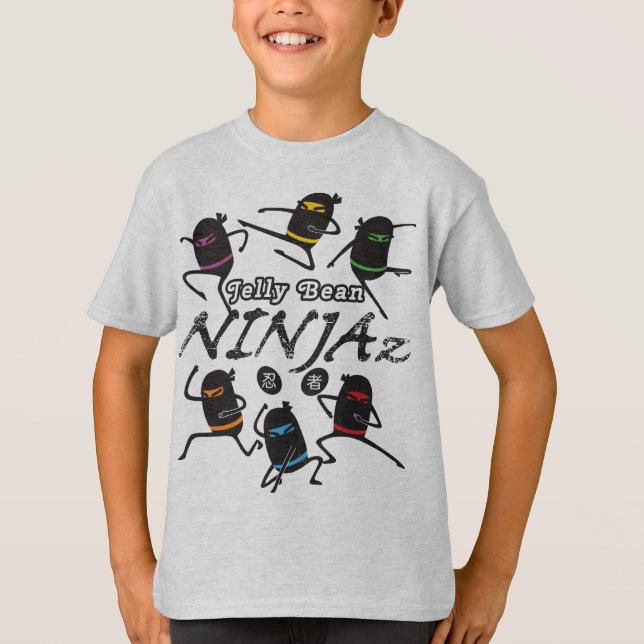 T-shirt de Ninja dos miúdos: Feijão de geléia (Frente)