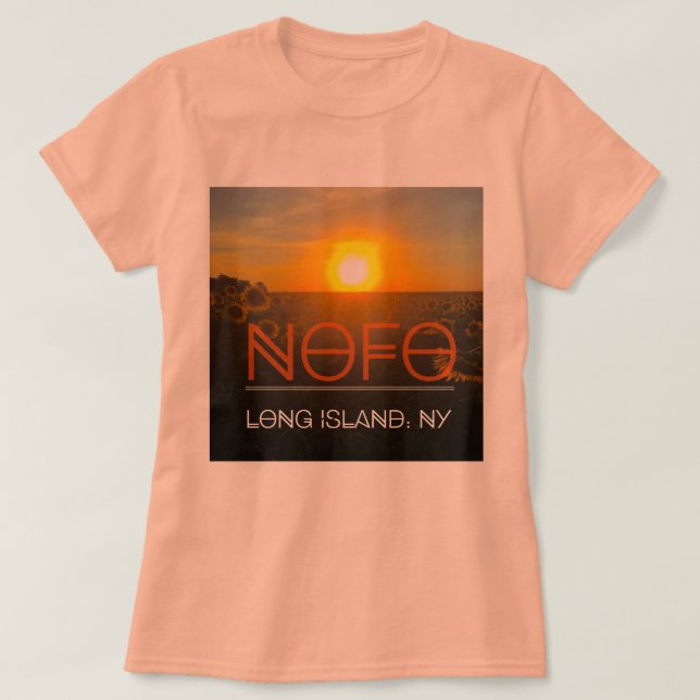 T-shirt de Nofo Long Island com contexto do (Frente do Design)