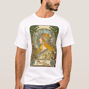 T-shirt de Nouveau da arte de Mucha - zodíaco -
