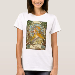 T-shirt de Nouveau da arte de Mucha - zodíaco -